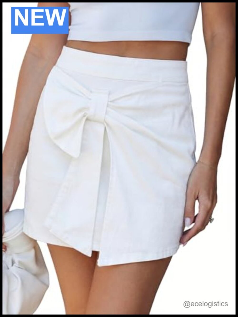 Denim Skort High Rise Mini with Built-in Shorts Pockets